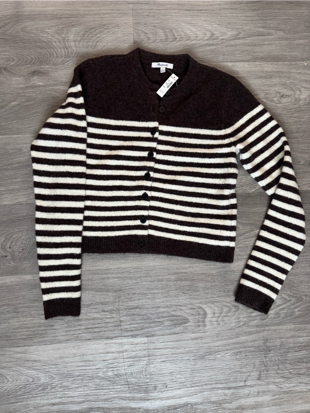 Madewell cloud soft shrunken stripped Cardigan